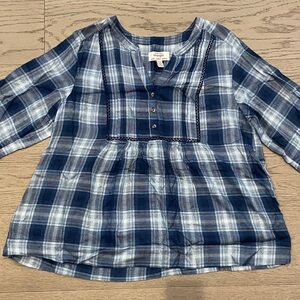 Wrangler Blue Plaid Women's size M Blouse